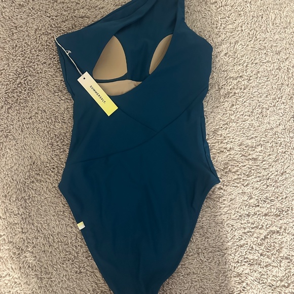 NWT Summersalt Ruched Side Stroke One Piece Swimsuit -Size 4 - Picture 4 of 6